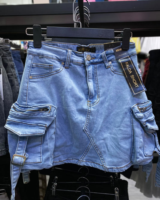 Falda short cargo